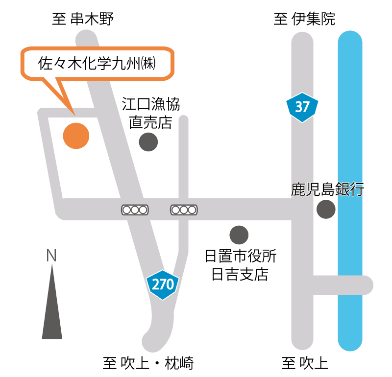 拠点 アクセス 佐々木化学薬品株式会社