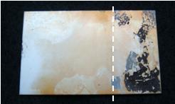 鉄板に付着した樹脂焼けを剥離・洗浄剥離処理後